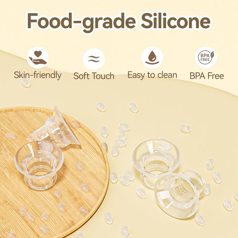 NCVI Silicone Insert Flange 21mm Compatible with Wearable Breast Pump 8138/8138-1/8786/8122-3, Breastfeeding Essential for Moms, 4PCS (21mm) - Image 4